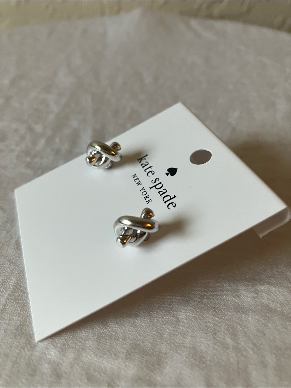 kate spade: Silver Tone “Sailor’s Knot” Stud Earrings - Picture 8 of 9